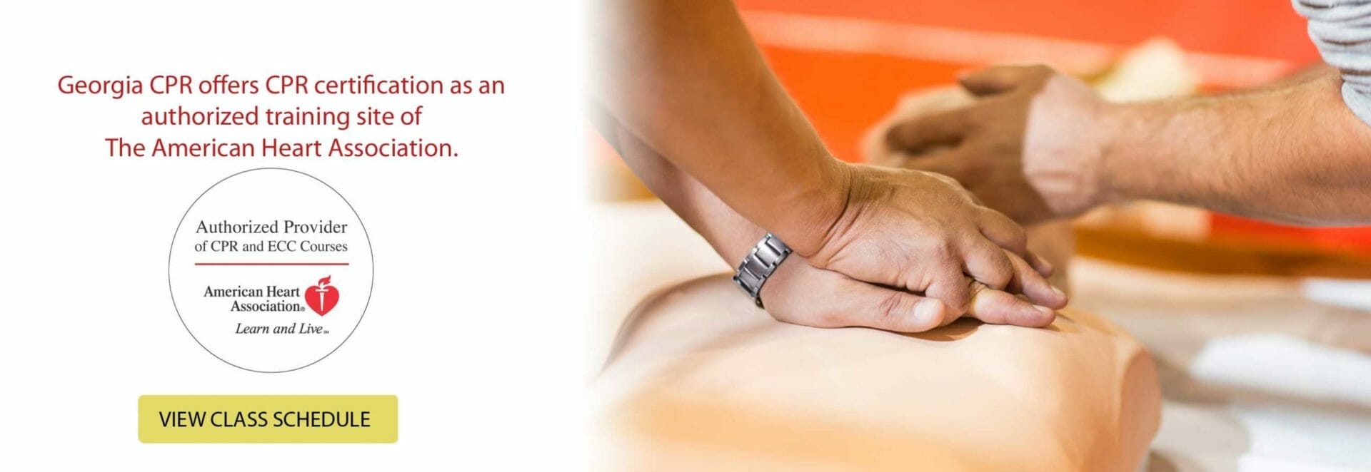 Georgia CPR offers CPR Certification as an authorized training site of the American Heart Association